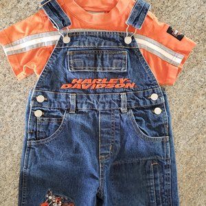 Harley-Davidson Embroidered Bib Overalls and Shirt